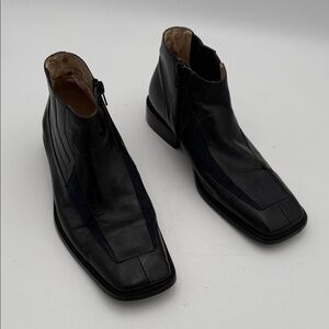 Giovanni Men Leather Ankle navy Boots suede 8.5 casual festival office retro Y2K